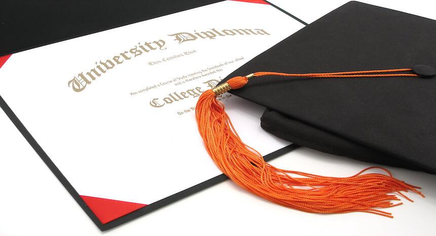 University diploma illustration