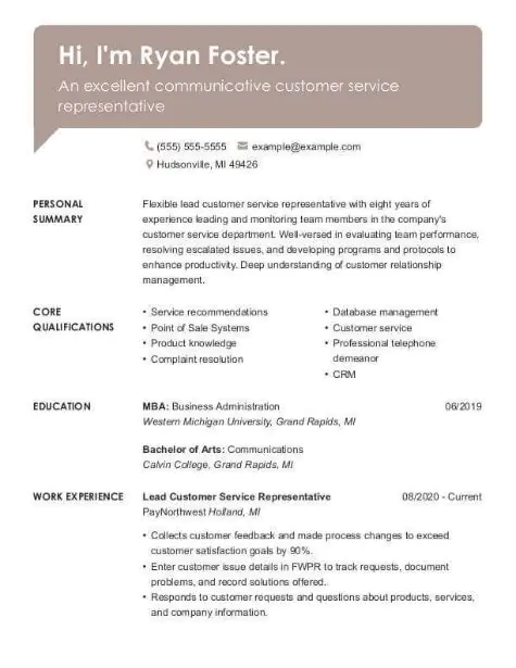 Lead Customer Service