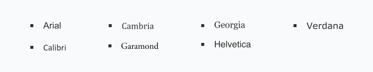 a list of fonts that are appropriate for a resume