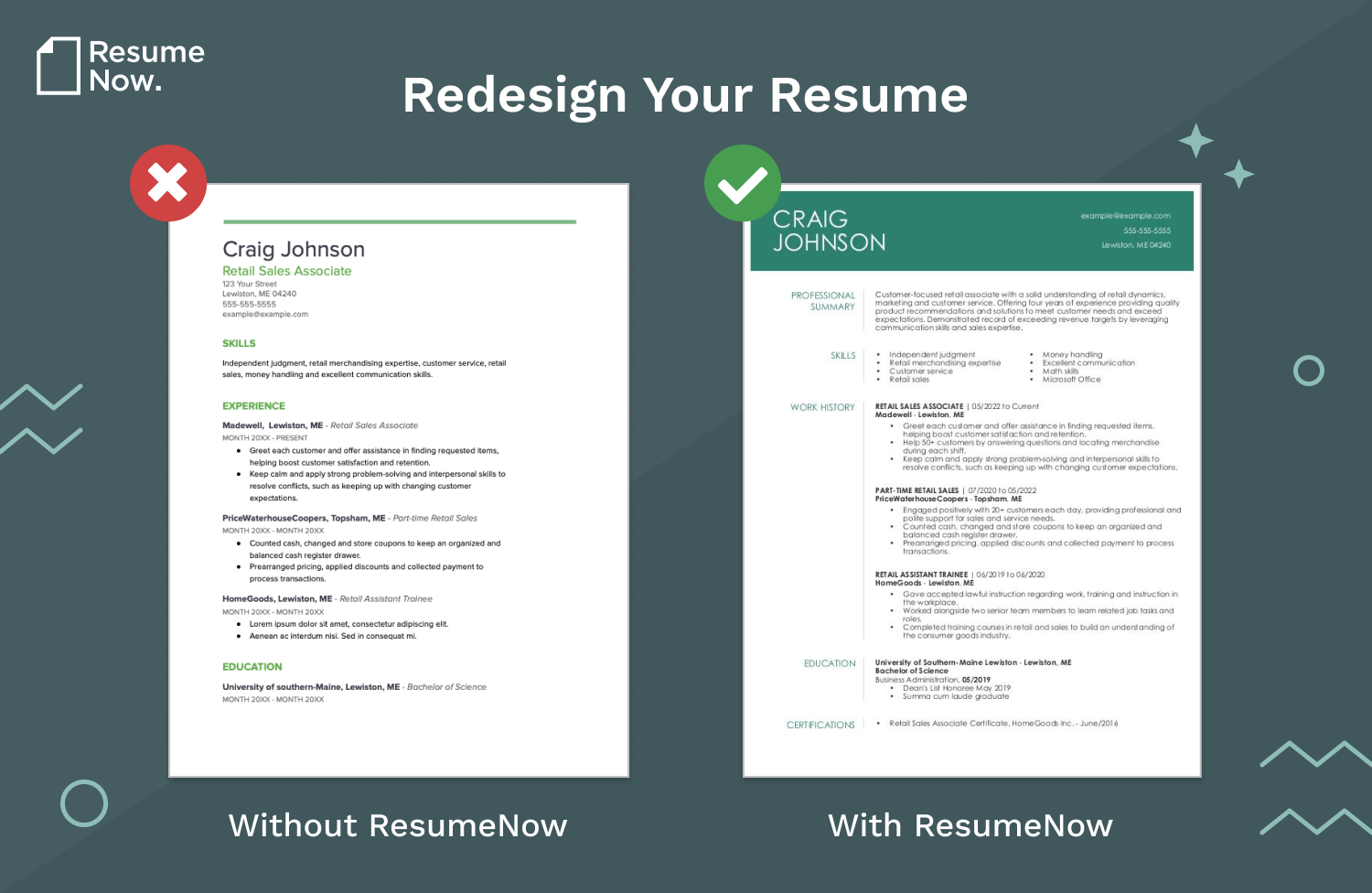 Professional resume contrast image