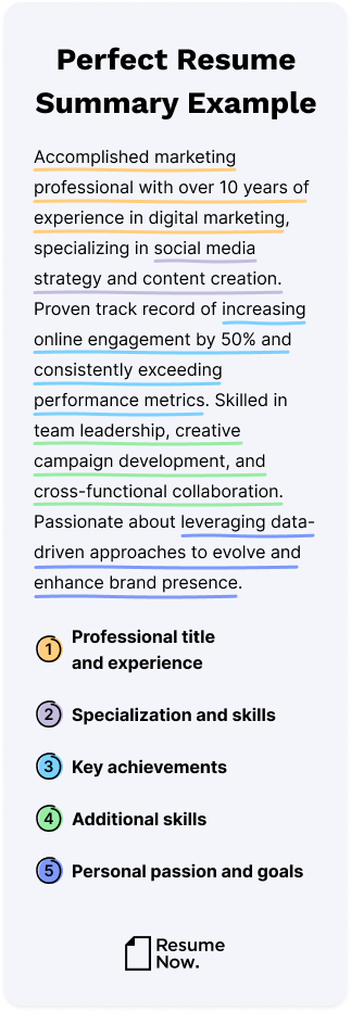 Perfect Resume Summary Example Mobile