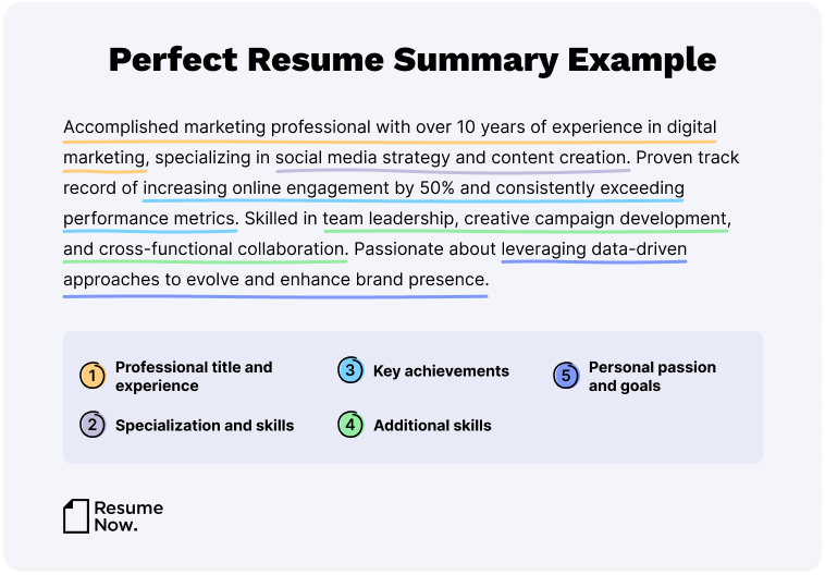 Perfect Resume Summary Example