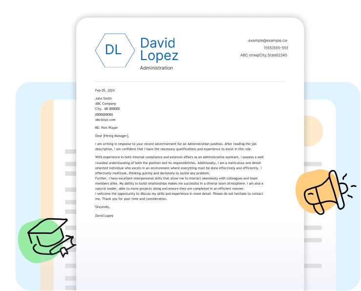 Cover letter template hero