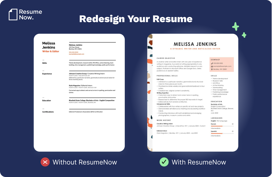 Creative resume contrast image