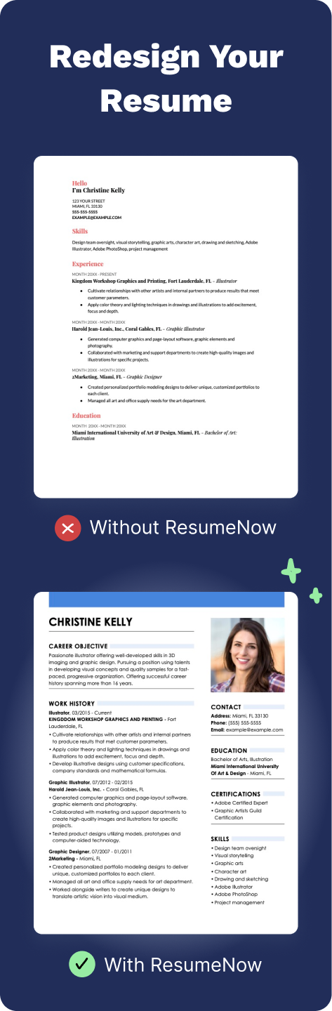 Modern resume contrast image mob