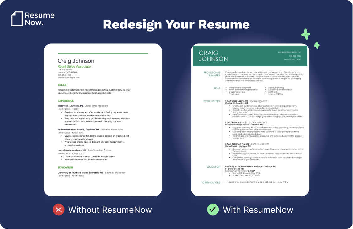 Professional resume contrast image