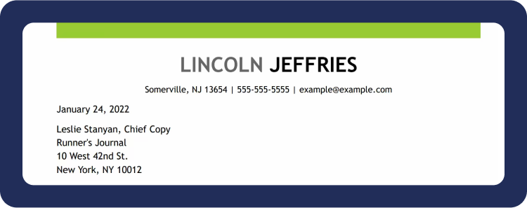 Cover Letter Header