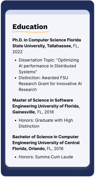 Education Section Mobile