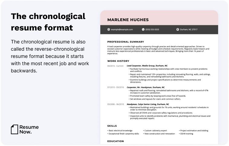 The Chronological Resume Format