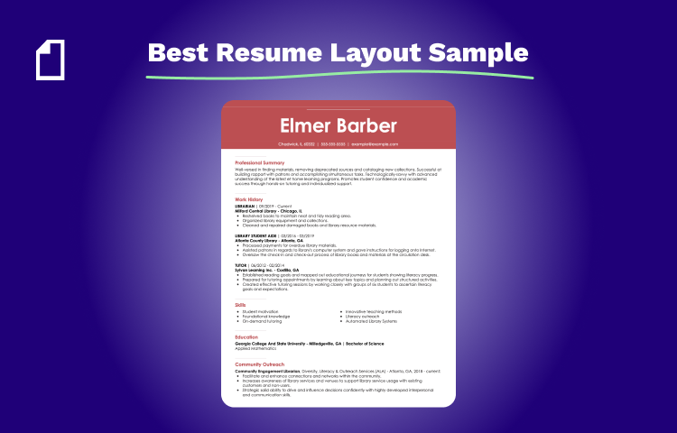 Best Resume Layout Sample