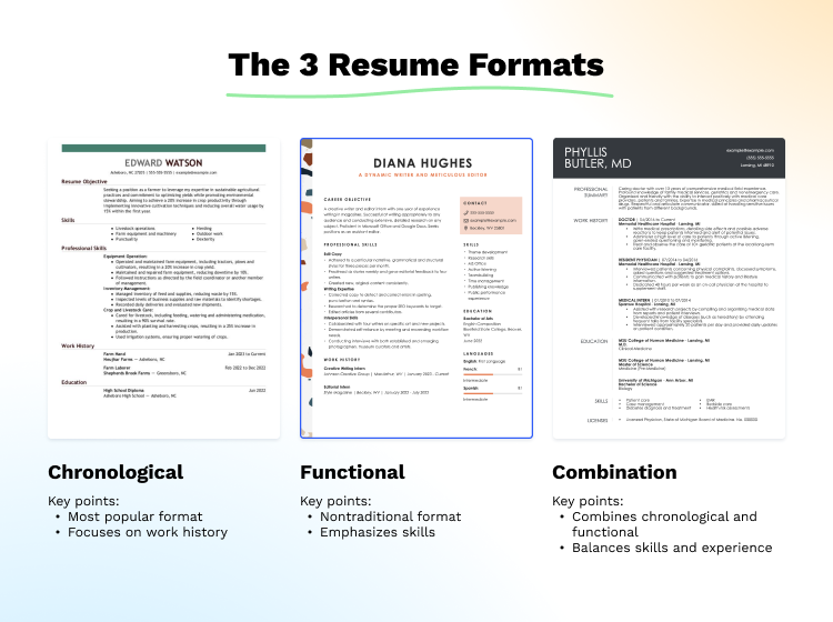 Best Resume Layouts for 2025 Examples - Three Resume Formats And Layouts