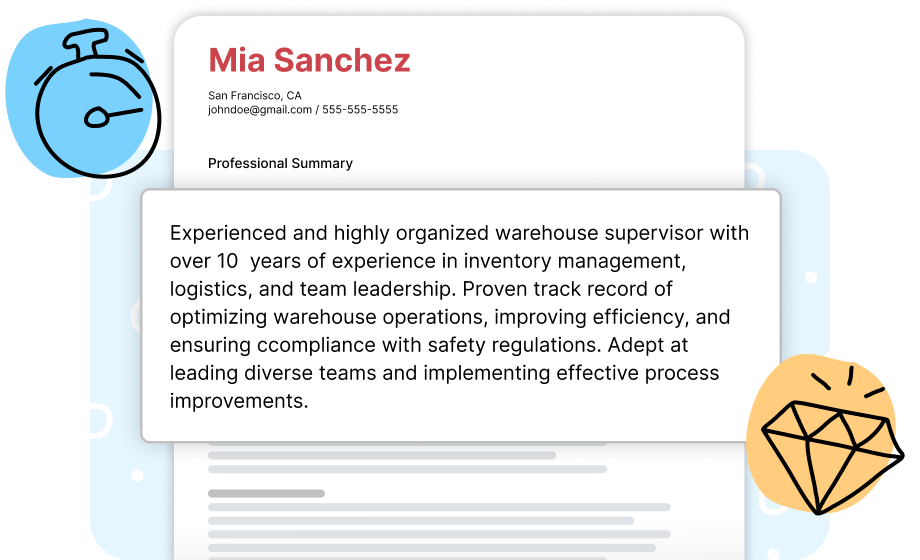 Get your unique resume summary