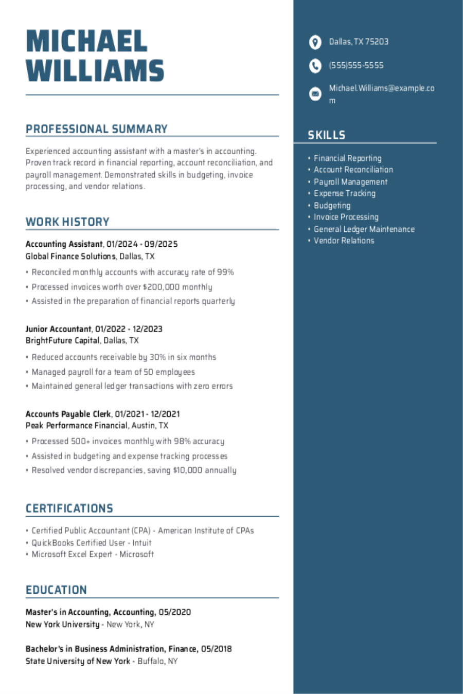 Accounting Assistant Resume: Examples & Templates Accounting Assistant Resume: Examples & Templates