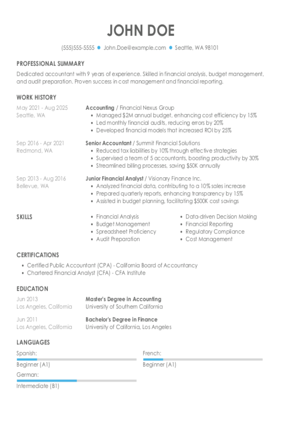 Accounting Resume: Examples & Templates Accounting Resume: Examples & Templates