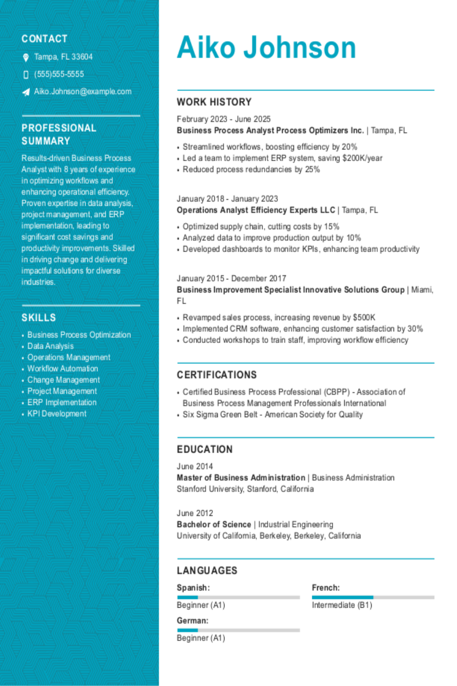 Business Process Analyst Resume: Examples & Templates Business Process Analyst Resume: Examples & Templates