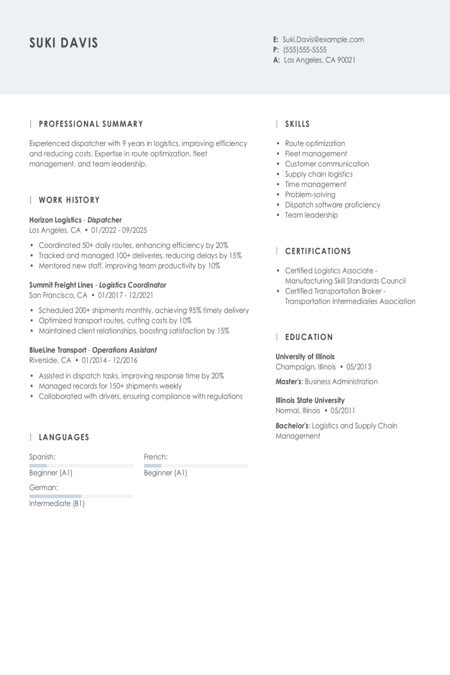 Dispatcher Resume: Examples & Templates Dispatcher Resume: Examples & Templates