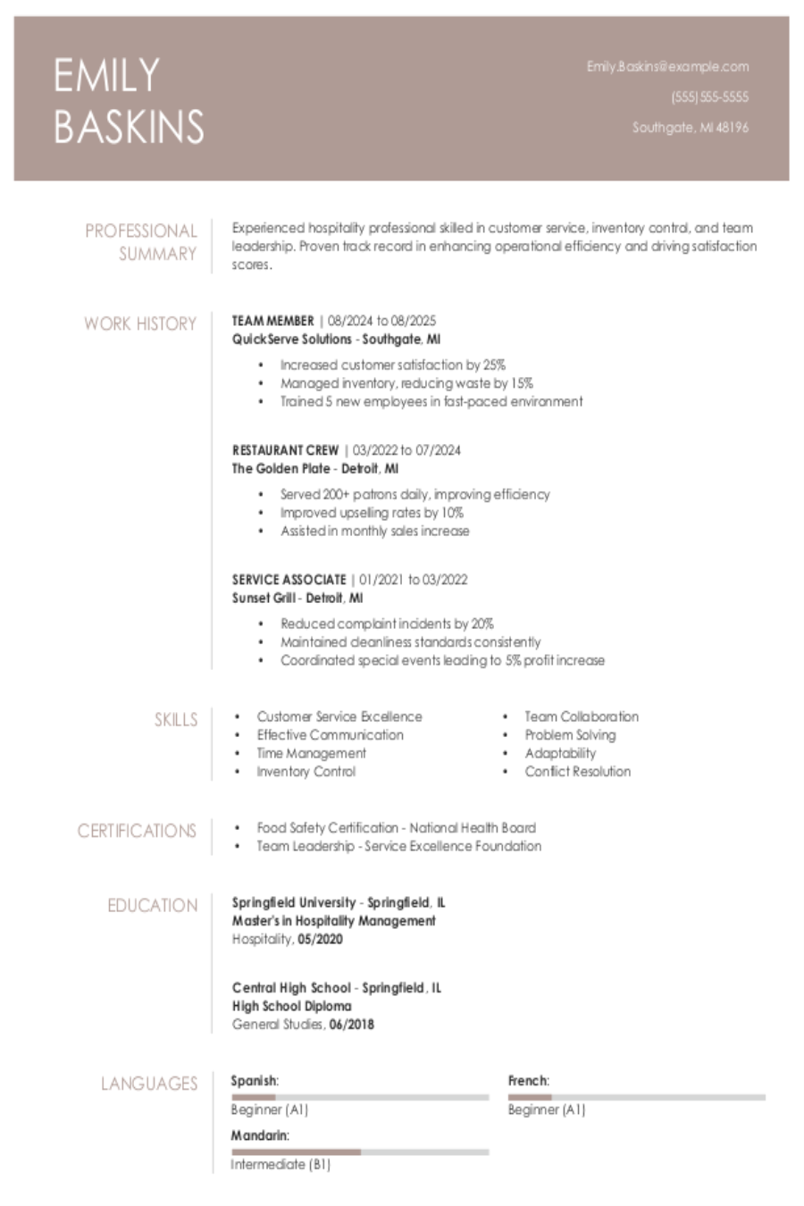 McDonalds Resume: Examples & Templates McDonalds Resume: Examples & Templates