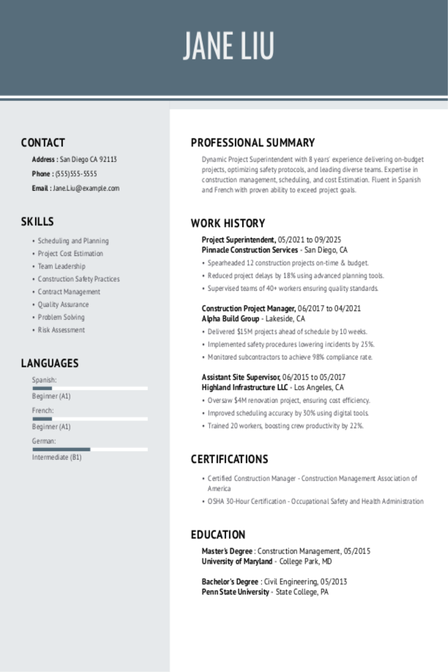 Project Superintendent Resume: Examples & Templates Project Superintendent Resume: Examples & Templates