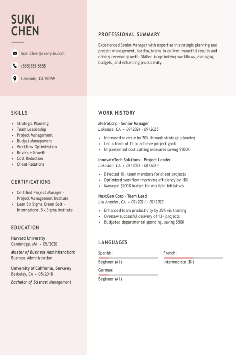 Senior Manager Resume: Examples & Templates Senior Manager Resume: Examples & Templates