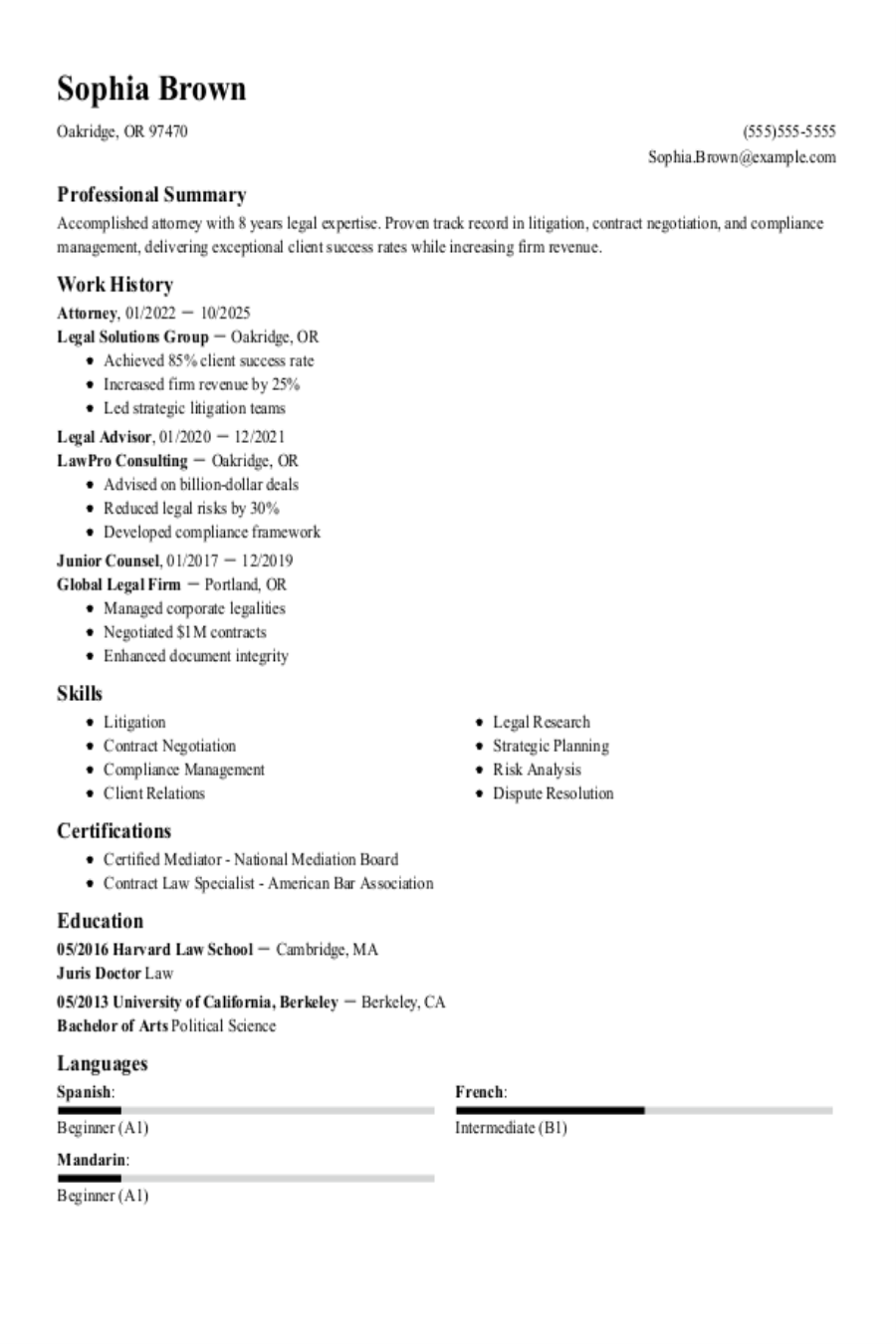 Attorney Resume: Examples & Templates Attorney Resume: Examples & Templates