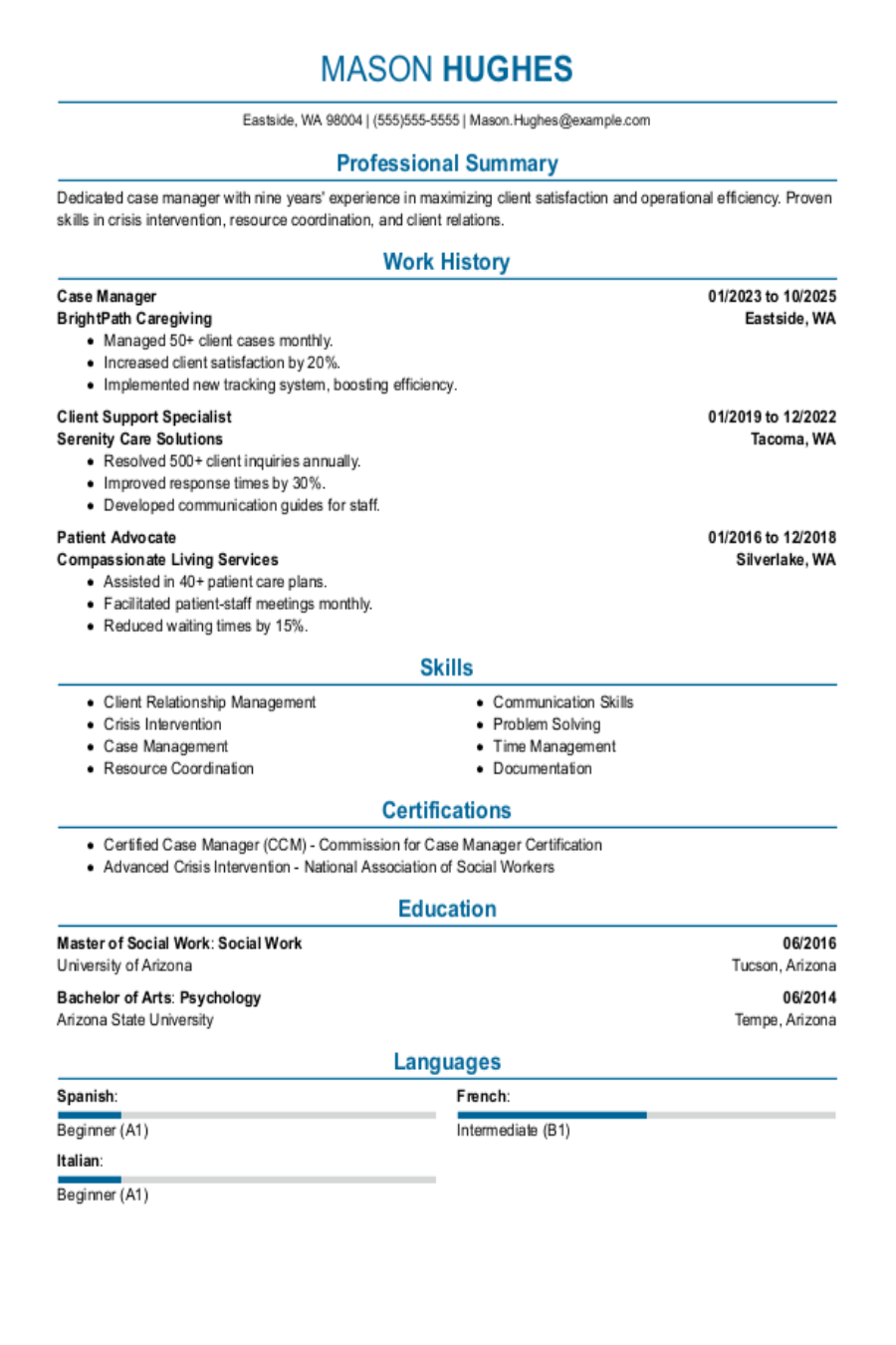 Case Manager Resume: Examples, Templates and Tips
