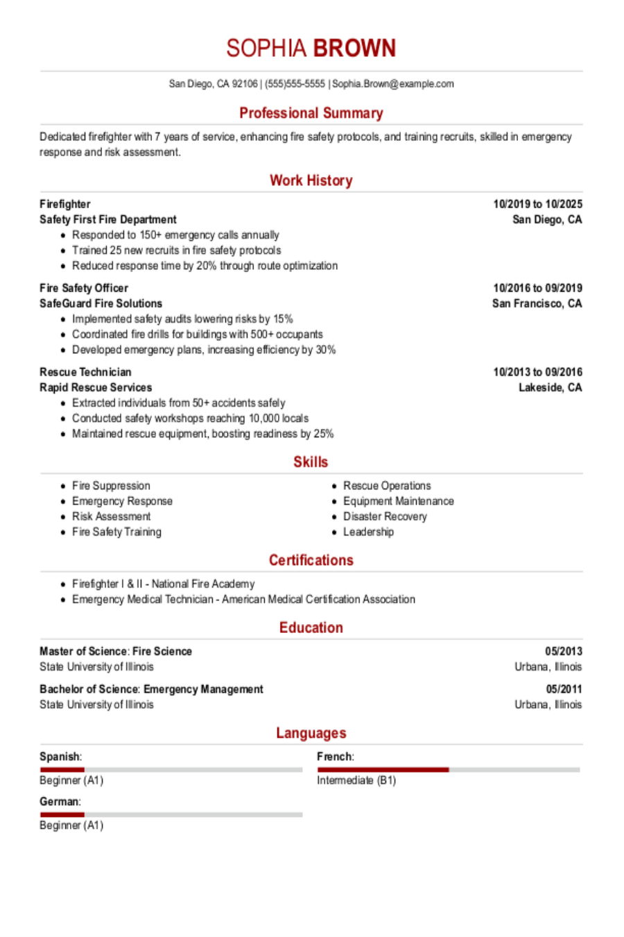 Firefighter Resume: Examples, Templates & Tips