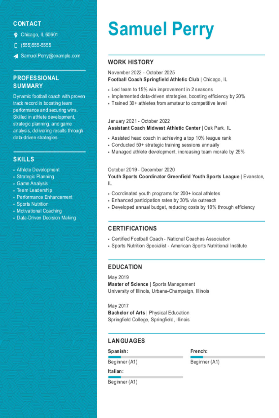 Football Coach Resume: Examples, Templates and Tips Football Coach Resume: Examples, Templates and Tips