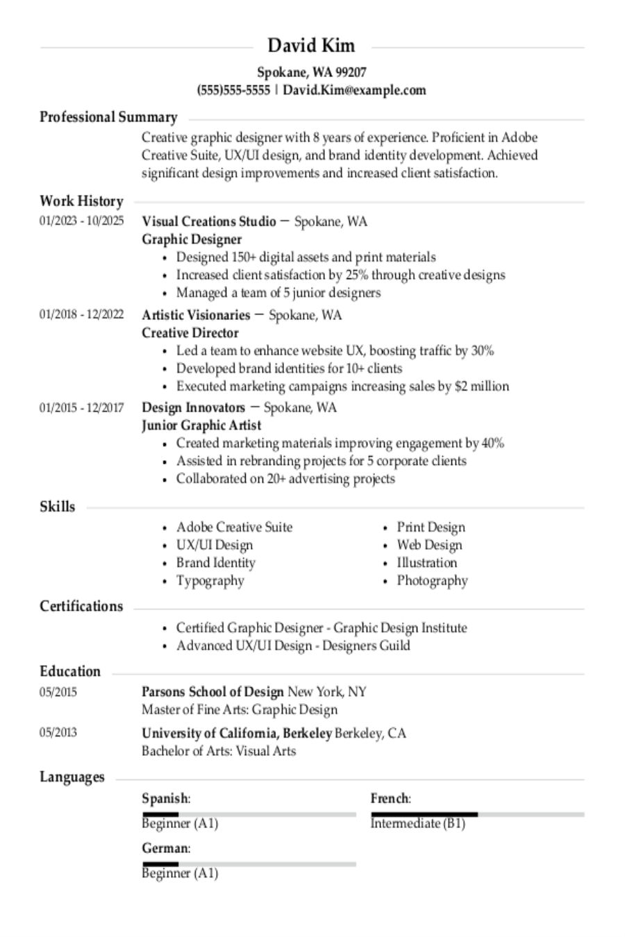 Graphic Designer Resume: Examples & Templates Graphic Designer Resume: Examples & Templates