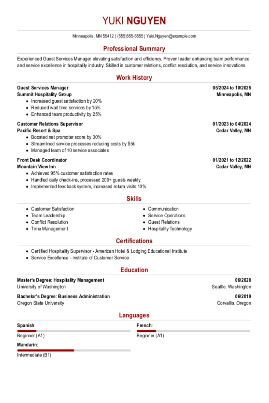 Guest Services Manager Resume Example Guest Services Manager Resume Example