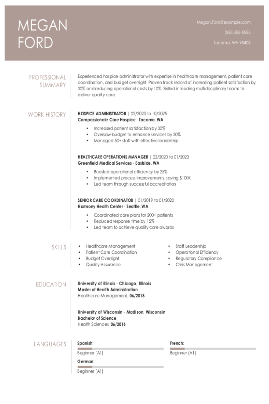 Hospice Administrator Resume Example Hospice Administrator Resume Example