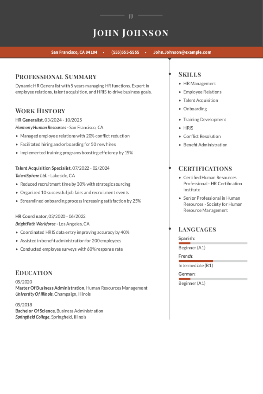 HR Generalist Resume: Examples, Templates and Tips
