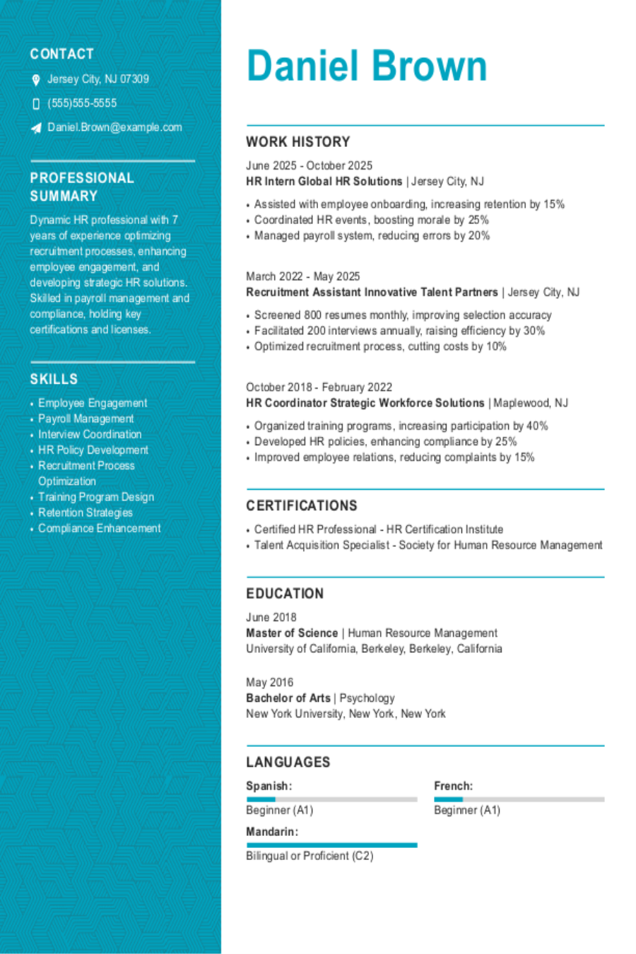 HR Intern Resume: Examples, Sample & Skills