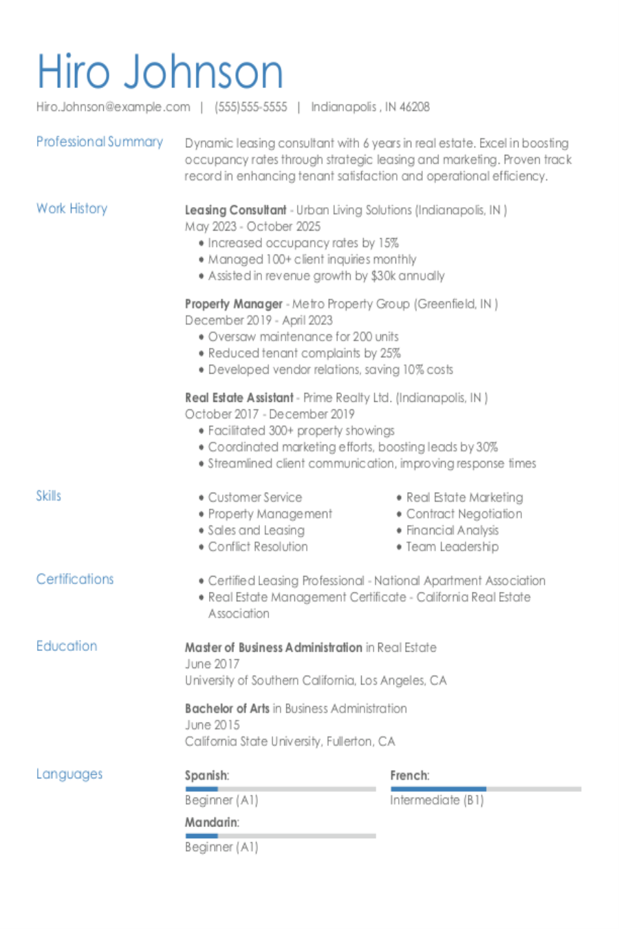 Leasing Consultant Resume: Examples, Template & Skills Leasing Consultant Resume: Examples, Template & Skills