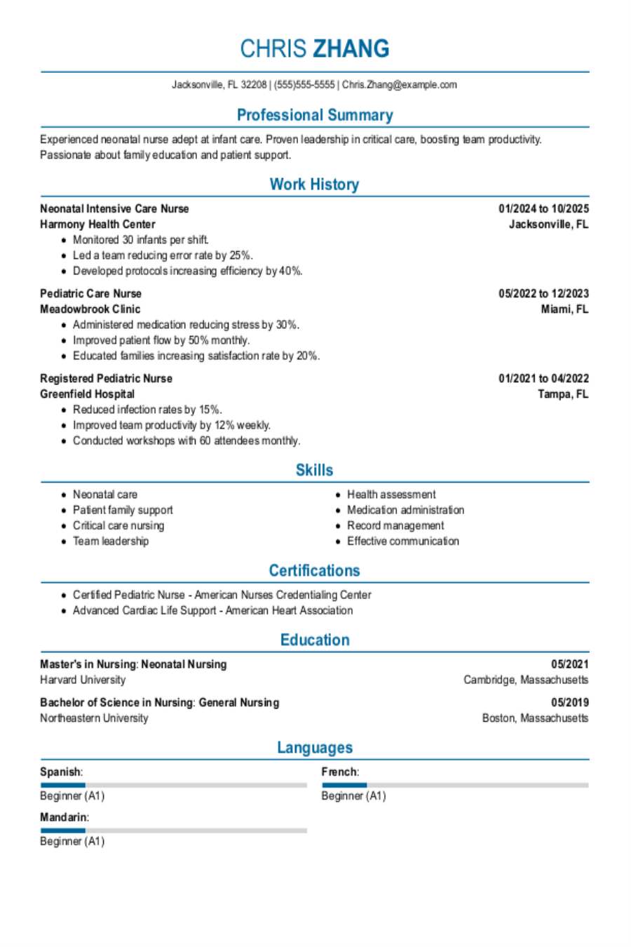 NICU Nurse Resume: Examples, Templates and Tips NICU Nurse Resume: Examples, Templates and Tips