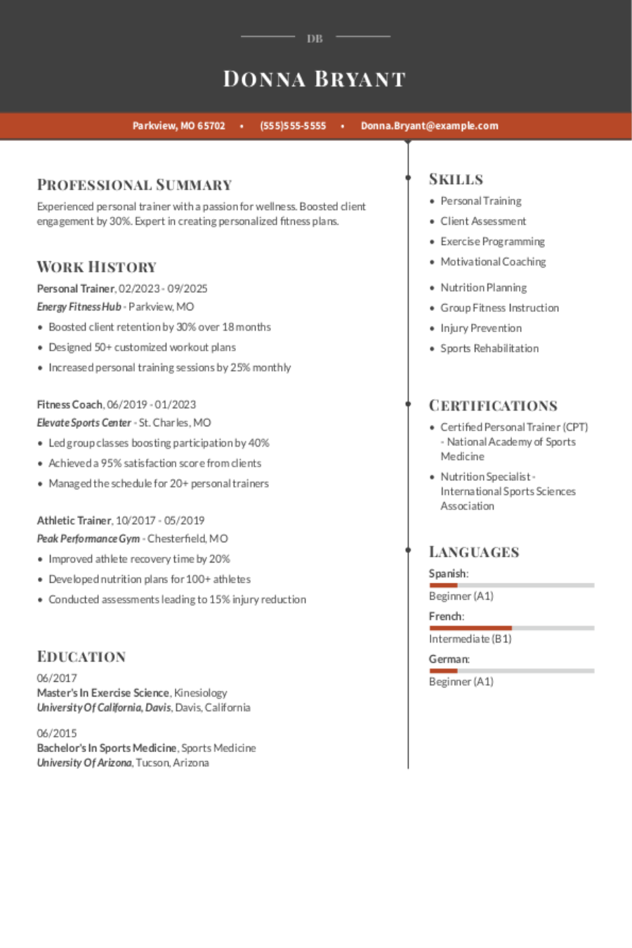 Personal Trainer Resume: Examples & Templates for 2025