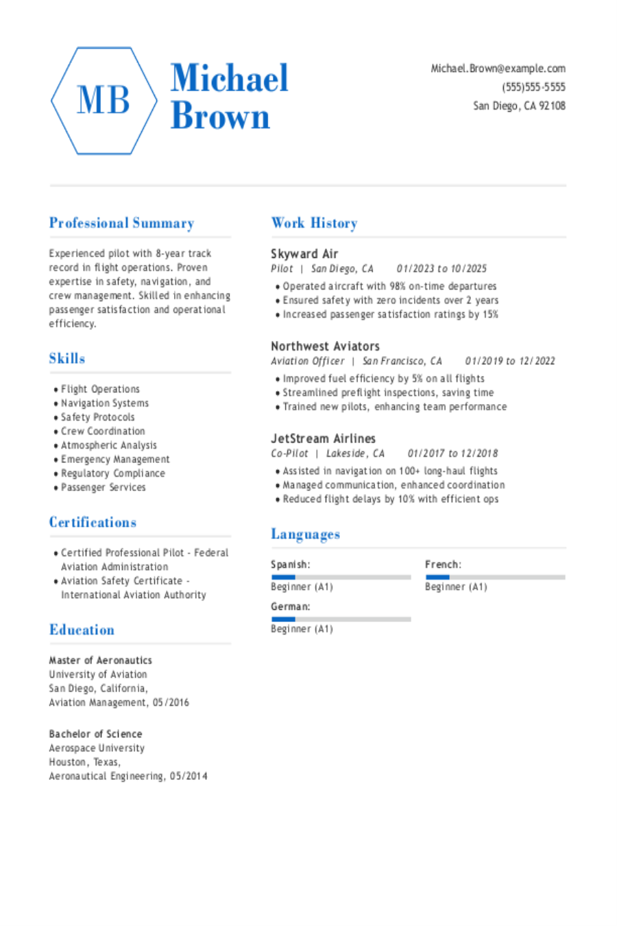 Pilot Resume: Examples, Templates & Tips Pilot Resume: Examples, Templates & Tips