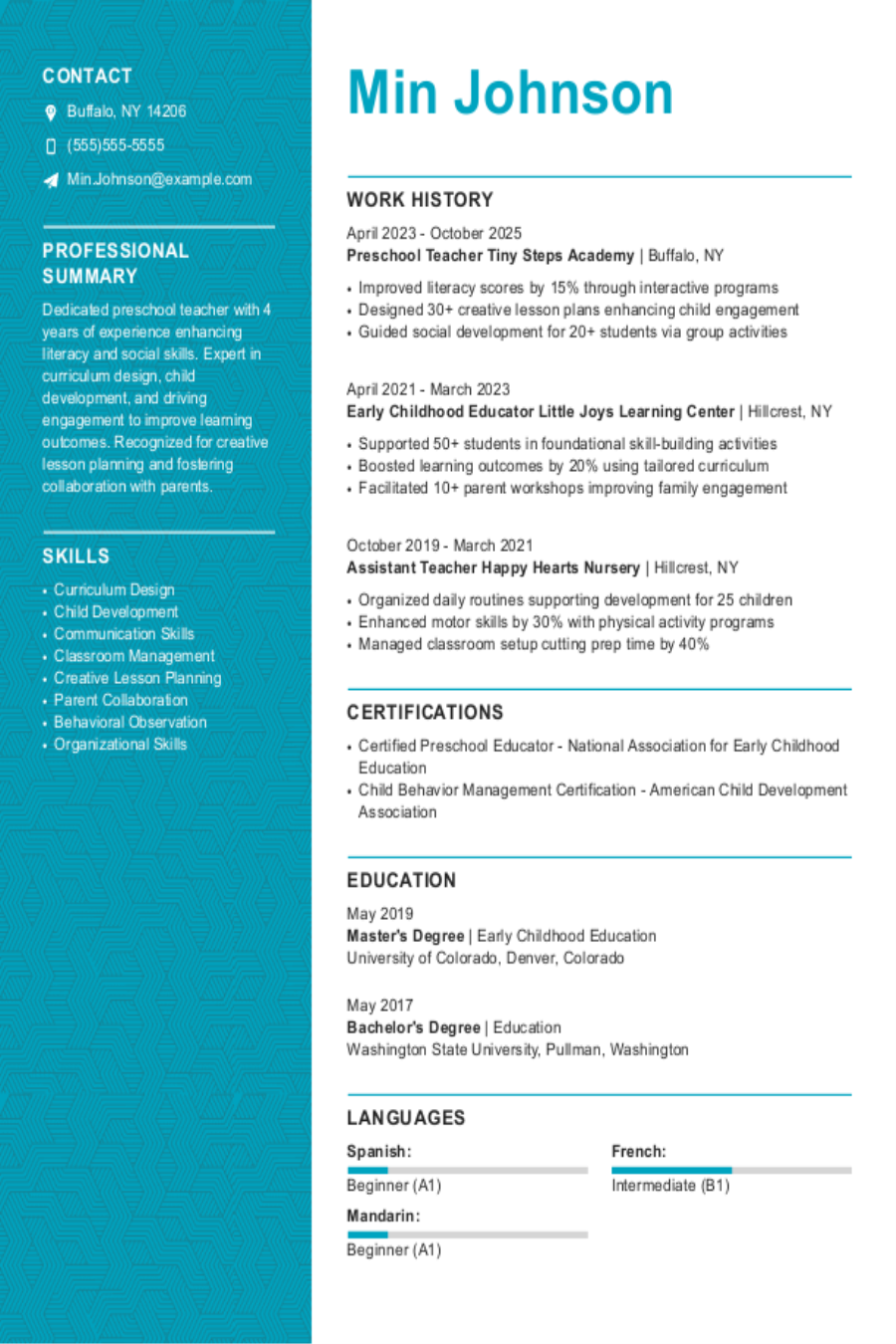 Preschool Teacher Resume: Examples, Templates & Tips Preschool Teacher Resume: Examples, Templates & Tips