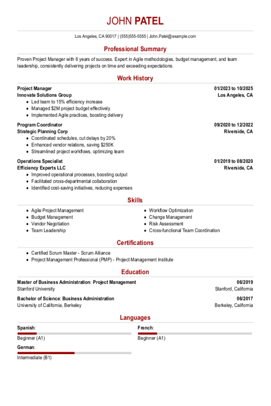 Engineering Project Manager Resume Examples & Guide