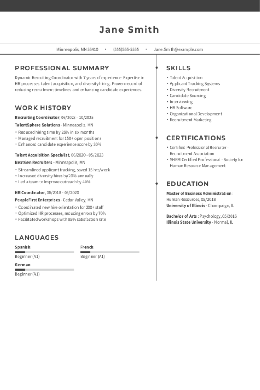Recruiting Coordinator Resume: Examples, Templates & Tips