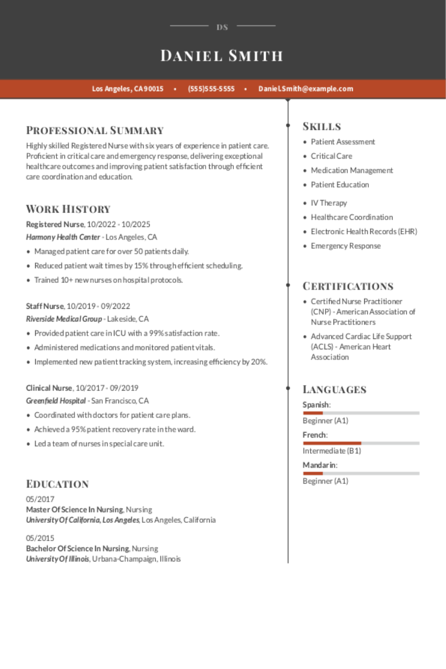 Registered Nurse Resume: Examples & Templates for 2025 Registered Nurse Resume: Examples & Templates for 2025