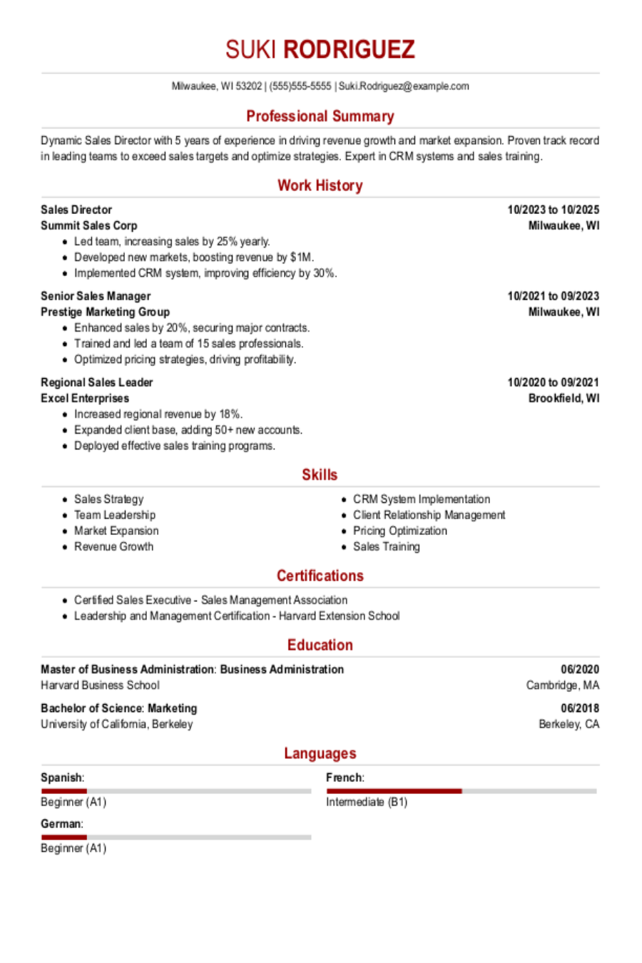 Sales Director Resume: Examples, Templates & Tips for 2025 Sales Director Resume: Examples, Templates & Tips for 2025