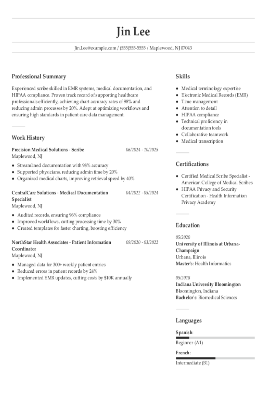 Medical Scribe Resume: Examples, Templates and Tips Medical Scribe Resume: Examples, Templates and Tips