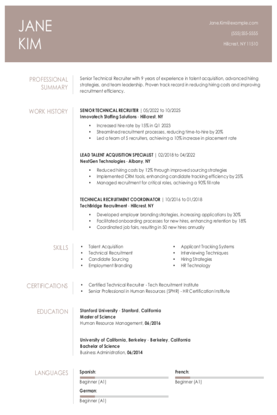 Recruiter Resume: Examples, Templates and Tips