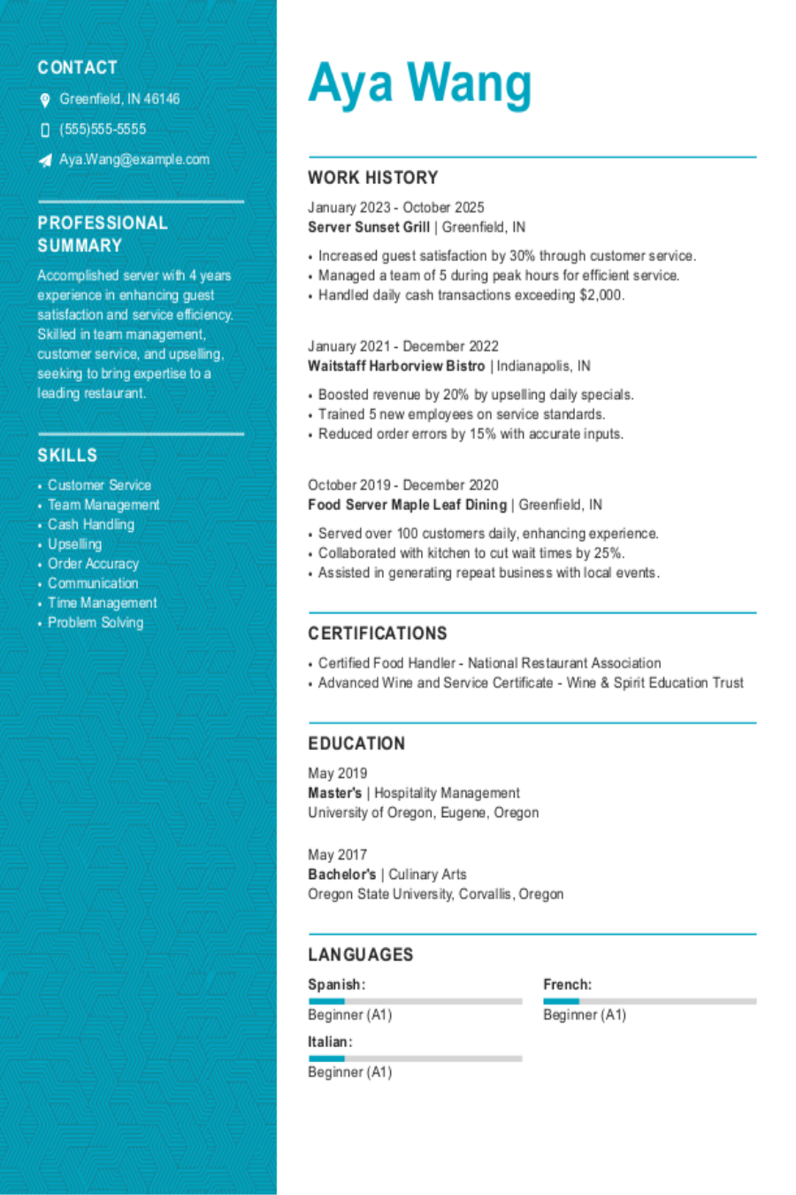 Server Resume: Examples, Templates + Tips