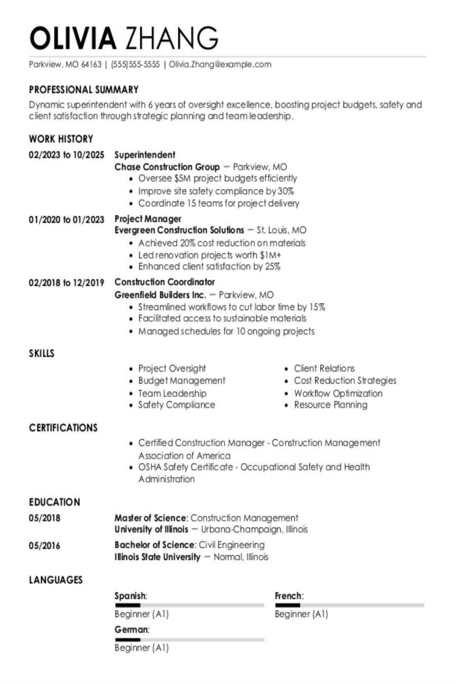 Superintendent Resume: Examples & Templates Superintendent Resume: Examples & Templates