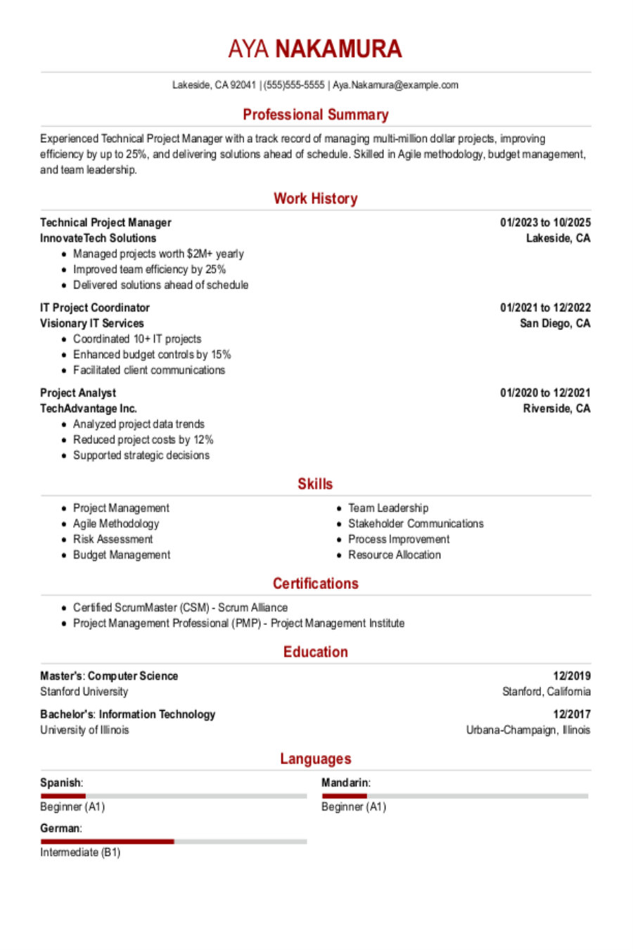 Technical Project Manager Resume: Examples, Templates and Tips Technical Project Manager Resume: Examples, Templates and Tips