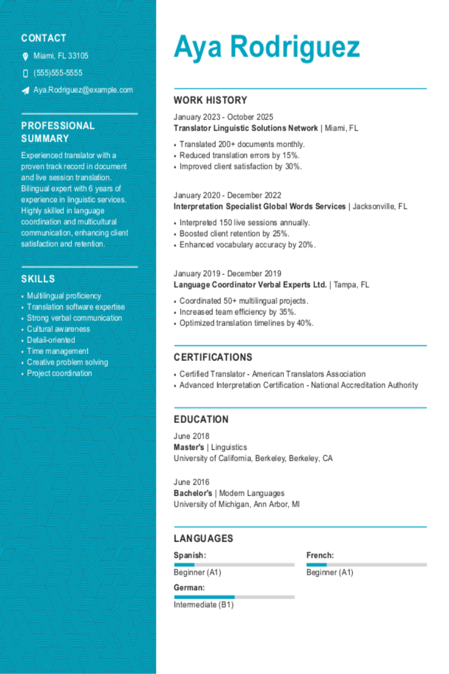 Translator Resume: Examples, Templates and Tips Translator Resume: Examples, Templates and Tips