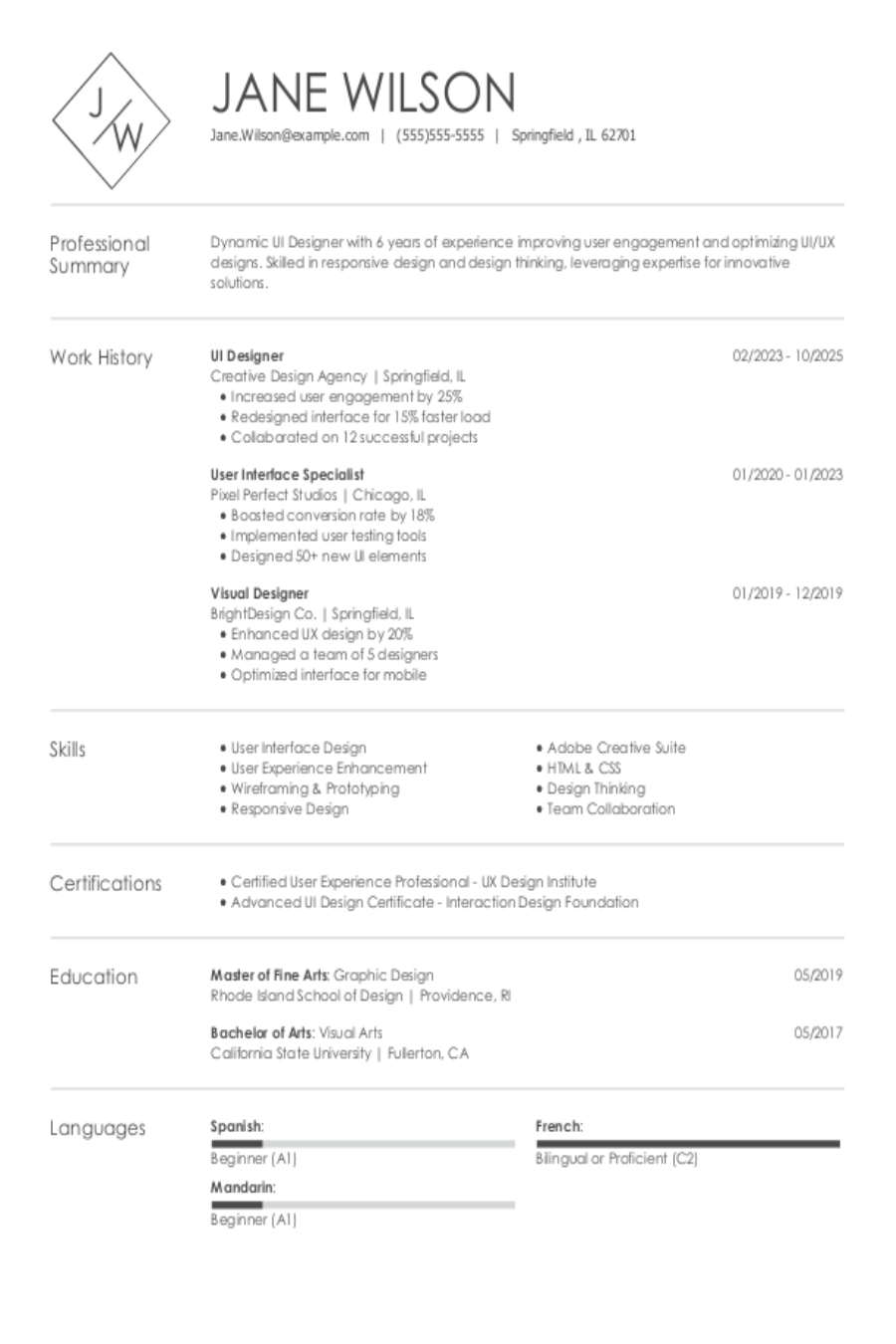UI Designer Resume: Examples, Templates and Tips UI Designer Resume: Examples, Templates and Tips
