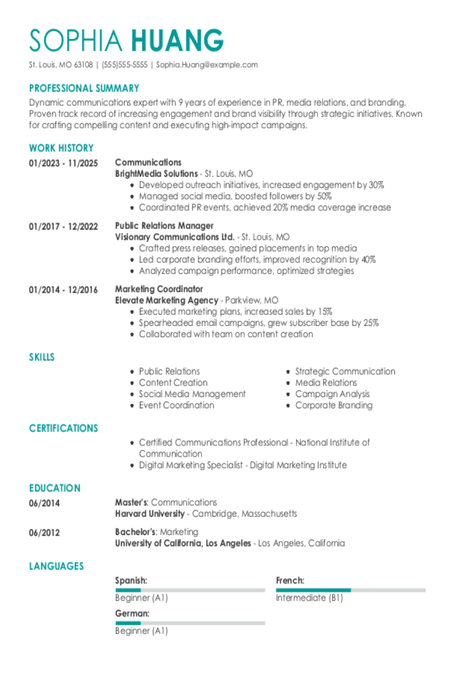 Communication Resume Examples Communication Resume Examples
