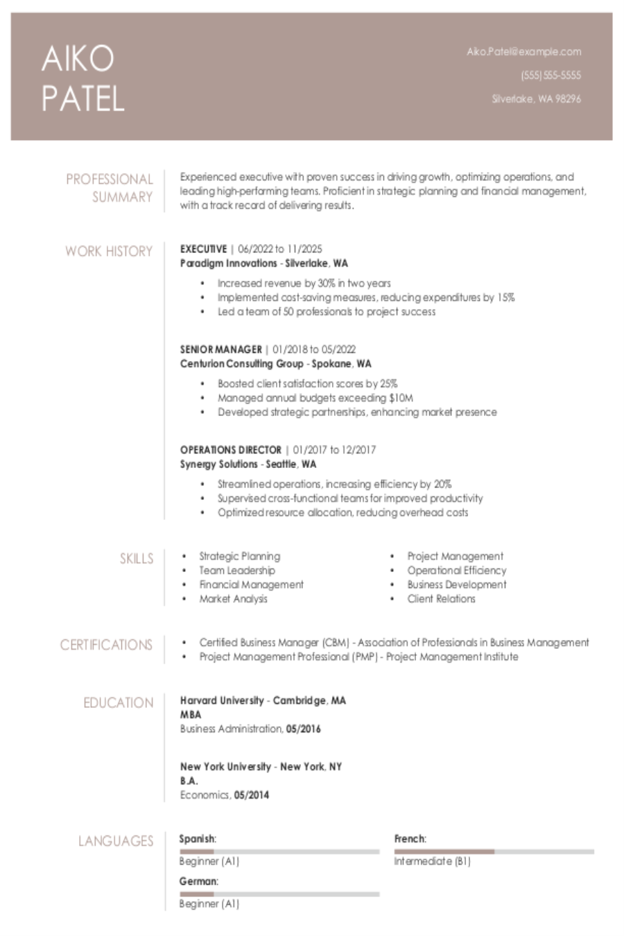 Executive Resume: Examples, Templates + Tips Executive Resume: Examples, Templates + Tips